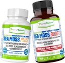 Power By Naturals Certified Organic Sea Moss Capses Bundle (SeaMoss Plus & Sea Moss Boost) - άγρια, μη ΓΤΟ θάλασσα Μος ακατέργαστο Βιολογικό - 60 χάπια χωρίς γλουτένη