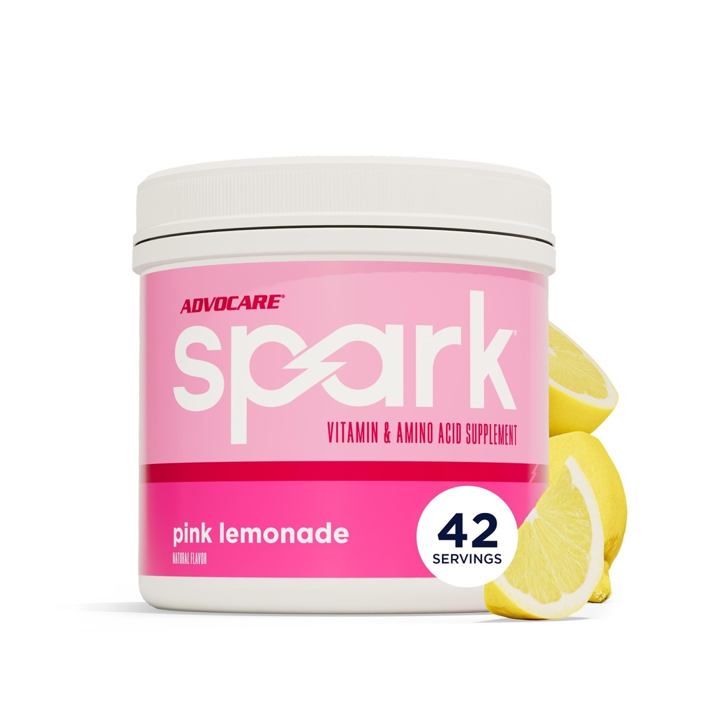 AdvoCare Spark - Energy Drink Mix - Συμπλήρωμα Βιταμίνης & Αμινικού Οξέος - Υποστηρίζει Ενέργεια & Εστίαση - Φορητή Ανοσολογική Υποστήριξη - Χωρίς ζάχαρη - Pink Λεμονάδα (10,5 oz)