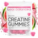 Bear Balanced Creatine Gummies for Men & Women - Creapure® Creatine Monohydrate, L-Θεανίνη, L-Τυροσίνη & B12 για την ανάπτυξη των μυών, δύναμη, εστίαση, ενέργεια & υγεία - χαμηλή θερμίδα, ζάχαρη-ελεύθερο, & Vegan