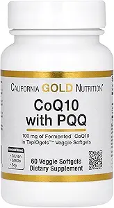 California Gold Nutrition CoQ10 με PQQ, Ubiquinone USP, Tapioca Veggie Softgel με Ηλιοτρόπιο Λεκιθίνη, 100 mg, 60 Veggie Softgel