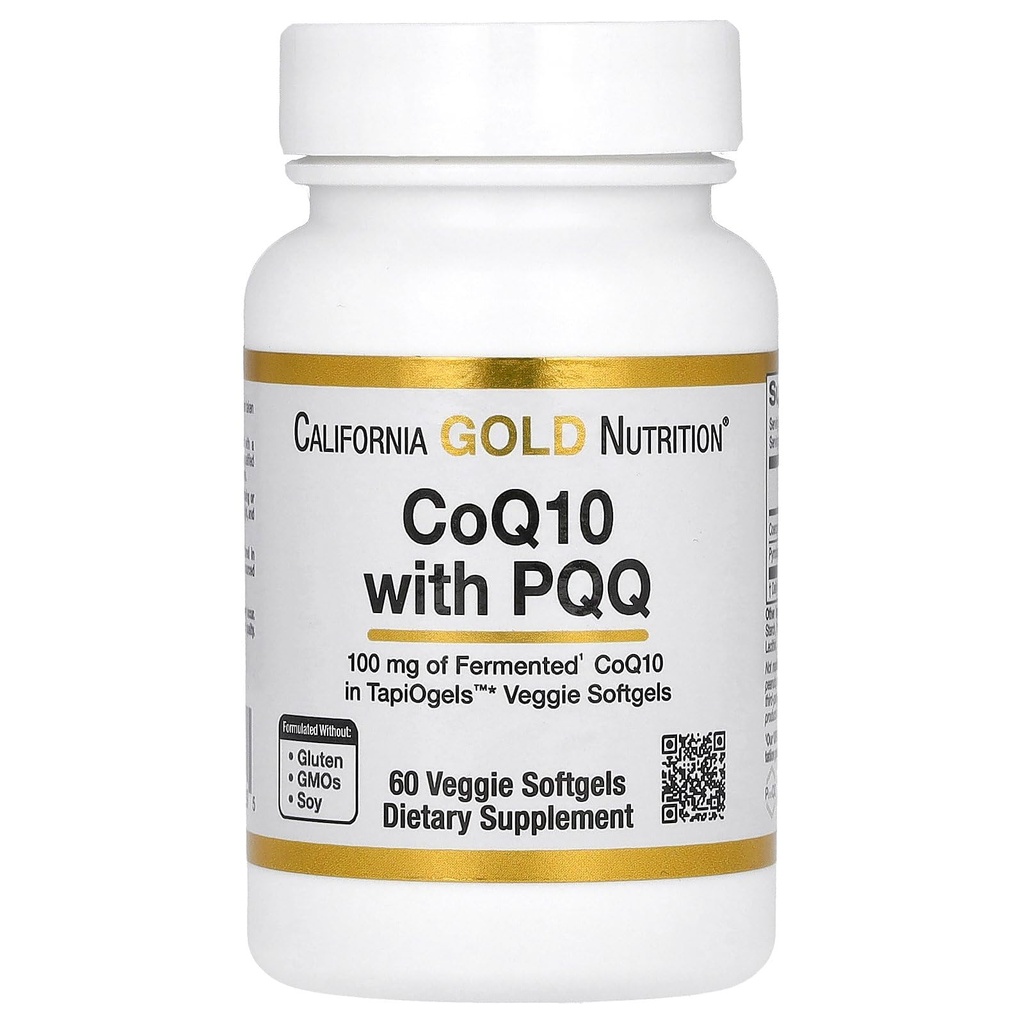 California Gold Nutrition CoQ10 με PQQ, Ubiquinone USP, Tapioca Veggie Softgel με Ηλιοτρόπιο Λεκιθίνη, 100 mg, 60 Veggie Softgel