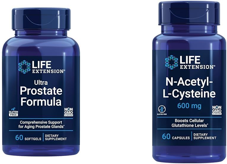 Life Extension Ultra Prostate Formula, Saw Palmetto για άνδρες, pygeum, τσιμπήματα Νετλ & N-Acetyl-L-Cysteine (NAC), ανοσοποιητικό, αναπνευστικό, ηπατική υγεία, NAC 600 mg