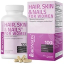 Bronson Μαλλιά, δέρμα & νύχια με Biotin Extra συμπλήρωμα βιταμίνης δύναμη για τις γυναίκες, 100 κάψουλες