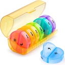 Sukuos Large Weekly Pill Organizer 2 φορές την ημέρα, Daily Pill Box 7 Day Easy to Open with Double Protection, AM Pill Case for Medicine/Vitamin/Fish Oil/Supplements (Κίτρινη)