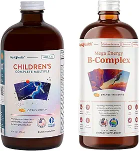 LIQUIDHEALTH Liquid Multivitamin for Kids Children and B Complex Liquid Super Energy Boost B Vitamins Supplements