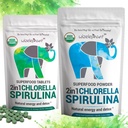 Chlorella Spirulina Powder Organic + Spirulina Chlorella Tablets | Organic| Rich in Chlorophyll | Greens Superfood Powder & Tablets Bundle