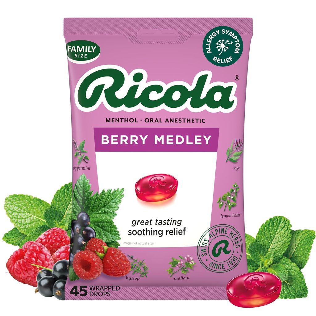 Ricola, Lozenge Berry Medley, 45 Count