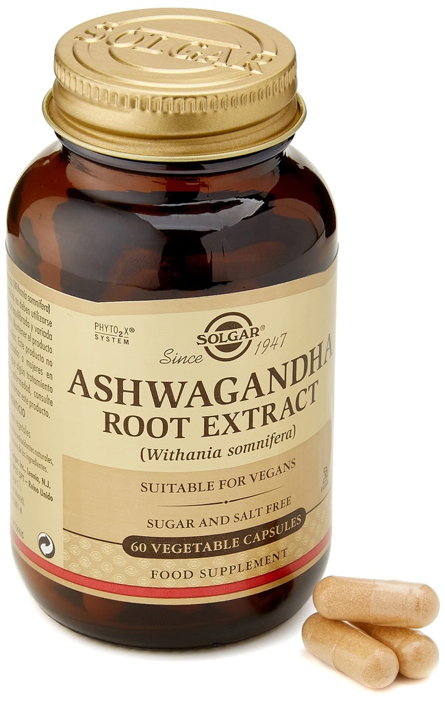 Solgar Ashwagandha Root Extract - 60 κάψουλες λαχανικών - Standardized Full Potency (SFP) - Μη ΓΤΟ, Vegan, Γλουτένη & Γαλακτοκομικά, Kosher - 60 εξυπηρετούν
