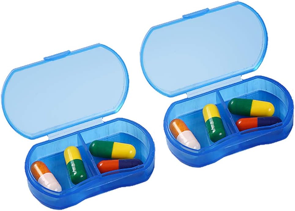 2PCS Pill θήκη Organizer Pocket Μικρός κάτοχος Χάπια, Καθημερινή AM & PM εμπορευματοκιβώτια, Κάτοχος Ιατρικής, Ιδανικό για Φάρμακα, Βιταμίνη, Συμπλήρωμα, Ιδανικό για Ταξίδι, Ιδανικό για Πουρέ