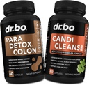 Cleanse χάπια σώματος Detox & Candi Cleanse - Εντερικό καθαριστικό φρουράς για στομάχι & στοματικό βότανο Ρίγανο & Caprylic Acid Probiotic Complex Κάψουλες, Herbal Wormwood Black Walnut Clove Γυναίκες άνδρες