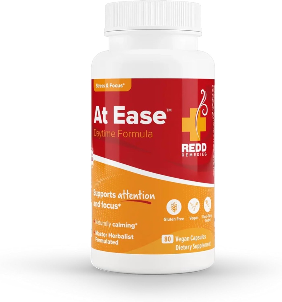 Redd Remedes, at Ease, υποστηρίζει την χαλάρωση και την αντοχή στο στρες, 80 κάψουλες Vegan