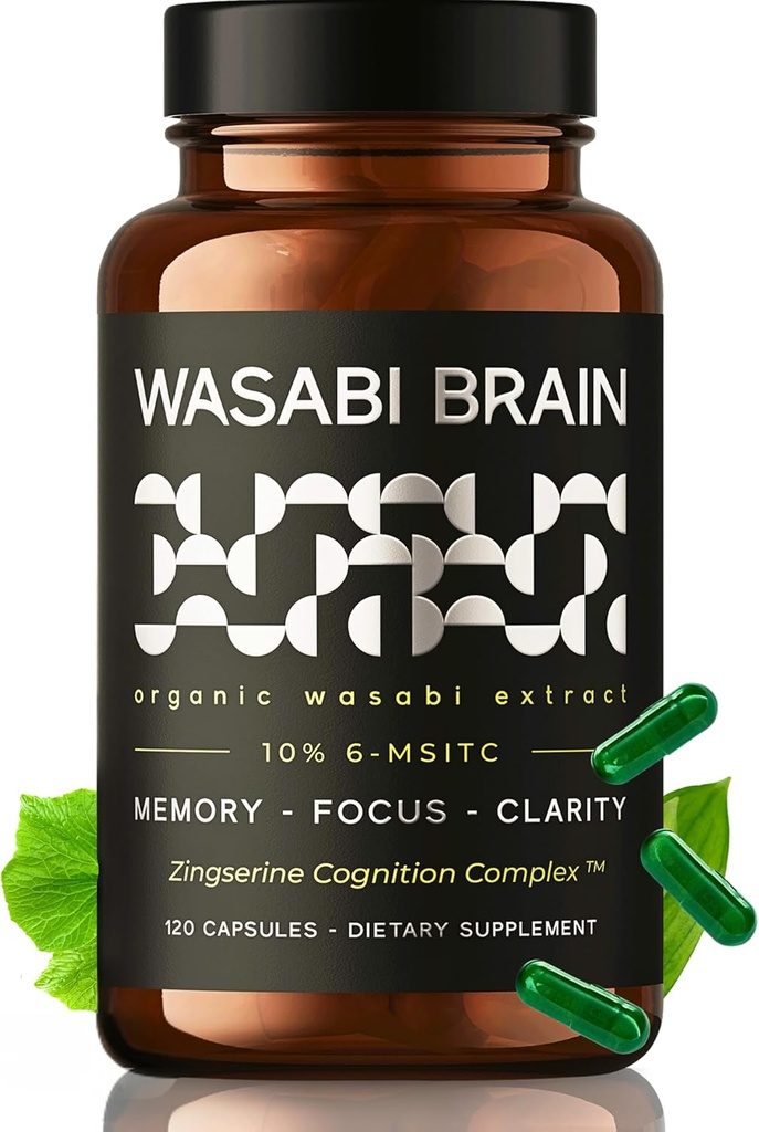 Organic Wasabi Extract + Zingserine Cognition (2 Μήνας Προσφορά) Το πιο στοχευμένο συμπλήρωμα μνήμης - Superior Clinical Institution to Vinpocetine, Apoaequorin, Nuriva, Prevegen & Ginkgo