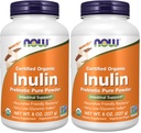 NOW Foods Supplements, Inulin Prebiotic Pure Powder, Certified Organic, Non-GMO Project Verified, Intestinal Support*, 8-Ounce (Pack of 2)