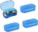 2PCS Pill Case for Purse Small 4PCS Pill Organizer Portable Travel Daily Pill Containers AM & PM Mini Pill Box Vitamin, Fish Oil, Supplement Holder