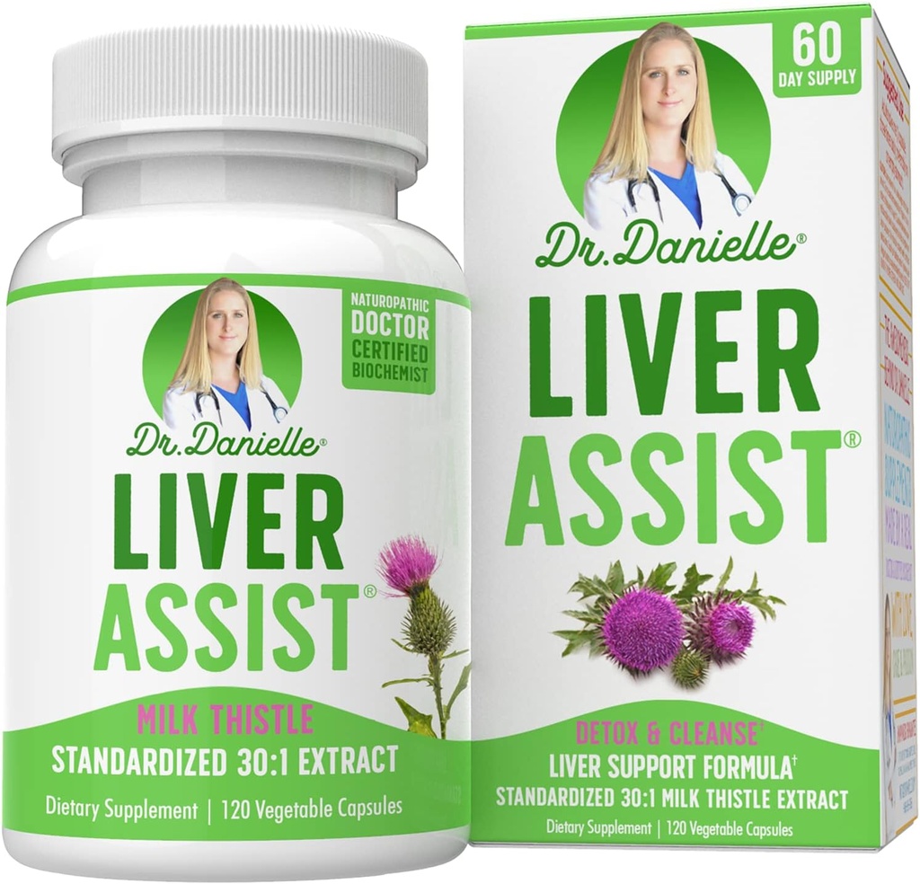 Best Liver Supplements with Milk Thistle - Organic Liver Cleanse Detox & Cleanse - Liver Support for Men and Women - Liver Detox Cleanse Repair - 120 Capsules by Dr. Danielle