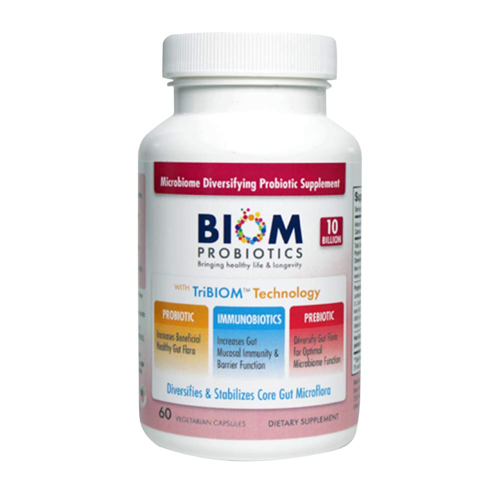 Biom Probiotics 3-σε-1 Formula (Κρύο Shipped) με 10 δις Flora Probiotics, Πρεβιοτικά και ανοσοβιοτικά για Υγιή Ζωή & Μακροζωία - Διαφοροποιεί την Gut Microflora και το Microbiome - για άνδρες & γυναίκες