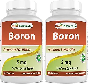 Best Naturals Boron Συμπληρώματα 5 mg 240 δισκία (240 Count (Pack of 2))