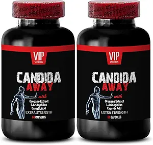 Organic Reishi Mushroom Powder - CANDIDA AWAY - Digestive Cleanse (2 φιάλες 120 κάψουλες) - Anti Overgrowth Supplement - Oregano Leaf Extract - candida μακριά επιπλέον δύναμη - candida καθαρίσει - candida