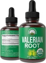 USDA Organic Valerian Root Liquid Drops Συμπλήρωμα. Vegan Extract Βάμμα για χαλάρωση, ύπνο, ηρεμία. Μεγάλη εναλλακτική λύση για κάψουλες Βαλεριάνα. Μηδενική ζάχαρη, χωρίς γλουτένη συμπληρώματα για γυναίκες και άνδρες