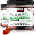 FORCE FACTOR ProbioSlim Apple Cider Vinegar Gummies, 2-Pack, με οργανικό μηλίτη μήλου Vinegar και LactoSpore Probiotics και Prebiotics για την υποστήριξη της πέψης, του μεταβολισμού και της ανοσοποιητικής υγείας, 120 Gummies