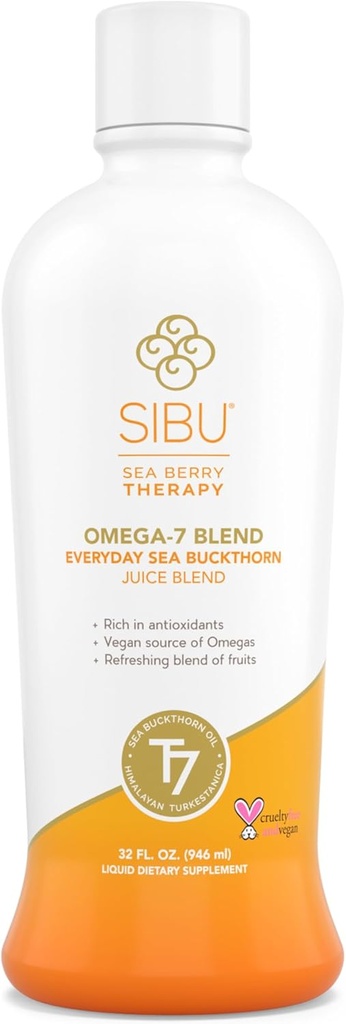 Σιμπού Blend Sea Buckthorn Φρουτοχυμός - Ωμέγα 7 Θάλασσα Buckthorn Purée Μικτή με υγιεινό χυμό φρούτων - Potent Omega 7 συμπλήρωμα, 32 ουγγιά