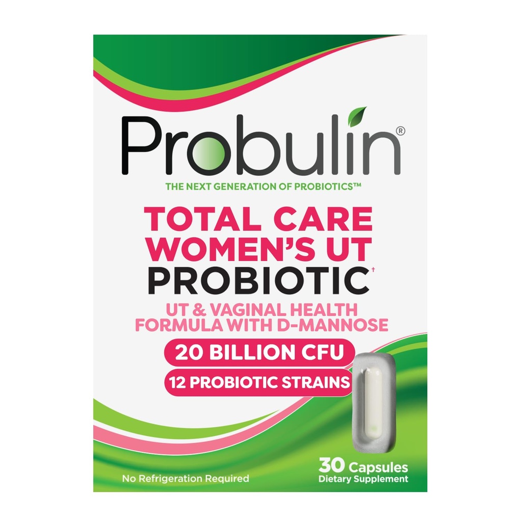 Probulin Total Care Γυναικείο ουροποιητικό = Πρεβιοτικά + Προβιοτικά + Μεταβιοτικά για την υποστήριξη ενός Υγιούς Κολπικού Μικροβιώματος - 20 Δισεκατομμύρια CFU - 12 Στεφάνες - 30 Κάψουλες Vegan