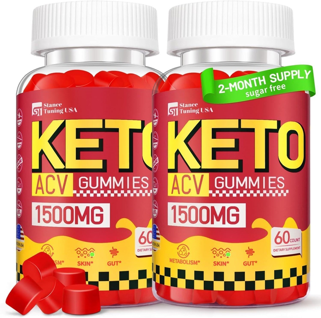 Keto ACV Gummies - 1500MG ACV Keto Gummies για γυναίκες άνδρες - μηλίτη μηλίτη ξύσμα με τη μητέρα, τα προβιοτικά, βιταμίνες B6 B12 για ουρική πέψη - Vegan & Non-GMO, 2 Pack