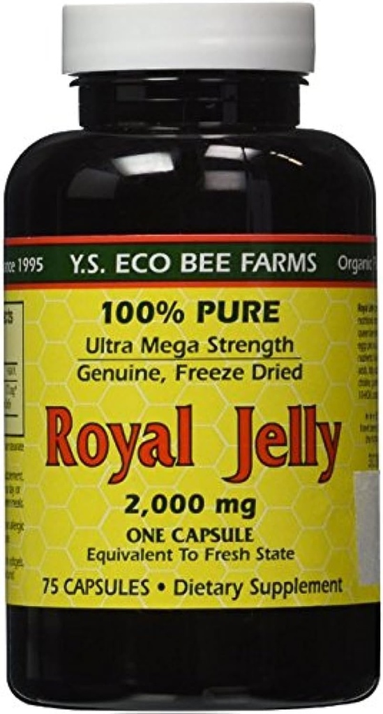 YS Eco Bee Farms Royal Jelly 2, 000 mg - 75 Κάψουλες (πακέτο των 2)