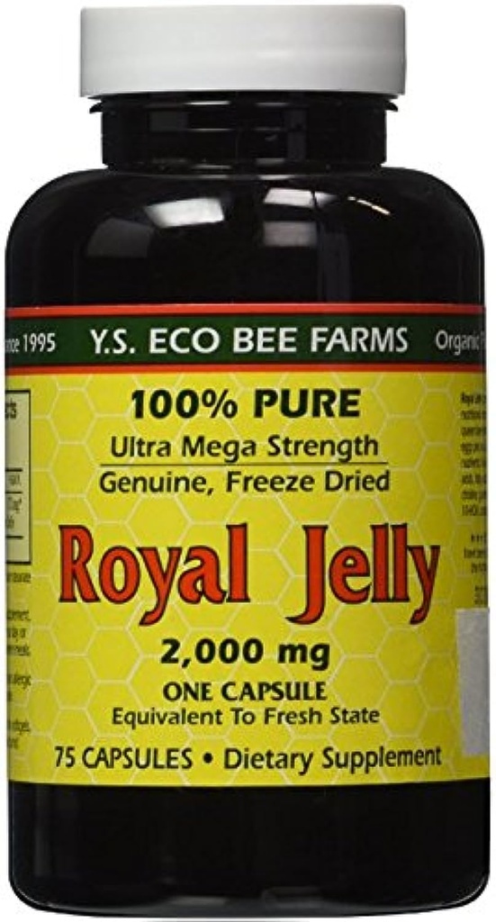 YS Eco Bee Farms Royal Jelly 2, 000 mg - 75 Κάψουλες (πακέτο των 2)