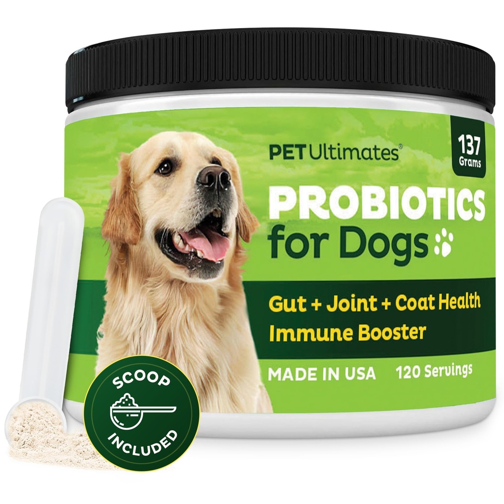 Pet Ultimates Probiotics for Dogs – 22-Είδος Προβιοτικά Σκύλος για Digestive Υποστήριξη & Αντιβιοτικά Ανάκτηση – Skin and Coat Supplement, Enhances Vitality – Dog Health Supply (1 Pack)