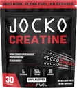 Jocko Fuel Creatine Stick Packs - Creatine Monohydrate Powder Travel Packs for Men & Women, Supplement for Athletic Performance & Muscle Health, 30 Servings 150g (Unflavored)