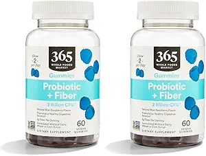 365 από Whole Foods Market, Gummies Probiotic Fiber 2 Bill Blue Raspberry, 60 Count (Pack of 2)