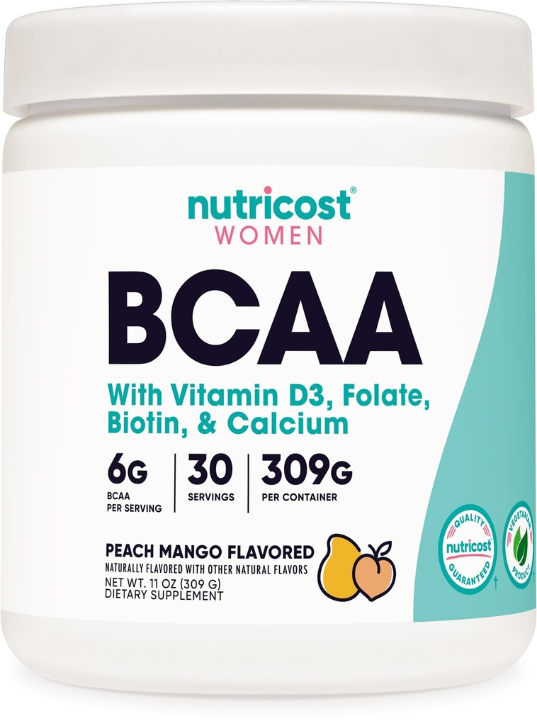 Nutricost BCAA για γυναίκες (Peach Mango, 30 Services) - Συγκροτείται ειδικά για γυναίκες - μη ΓΤΟ και χωρίς γλουτένη