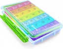 AUVON iMedassist Moisture-Proof Weekly Pill Organizer 4 Times a Day, Large 7 Day Pill Box Portable for Travel with Removable Individual Pill Containers to Hold Vitamins, Supplements and Medication