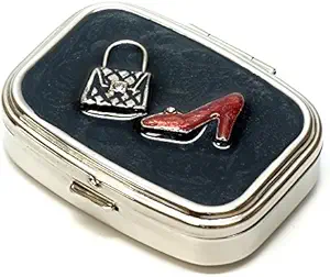 9339 Τετράγωνο Μικρό κουτί χάπια Διοργανωτής Μαύρο Silver Καζίνο Ζάρια & Κάρτες Γυναίκες Ταξιδέψτε Pill Υπόθεση Pocket Putter Καθημερινή Φορητή ιατρική Βιταμίνη κουτί Συμπλήρωμα φαρμακευτικής αγωγής Mini Αποθήκευση