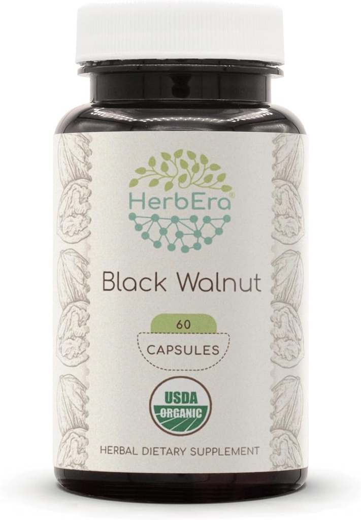 HerbEra Black Walnut USDA Organic 60 Κάψουλες 