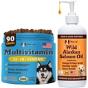 Natural Dog Company Wellness Bundle για σκύλους, λάδι σολομού για σκύλους, πολυβιταμίνη και συμπλήρωμα, Itch Relief