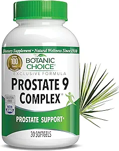 Botanic Choice Prostate 9 Complex - Συμπληρώματα Prostate για άνδρες με πριόνι Palmetto, Pygeum, & Lycopene - Advanced Prostate Health Supplement for Urinary Flow & Cellular Health - 30 Softgels