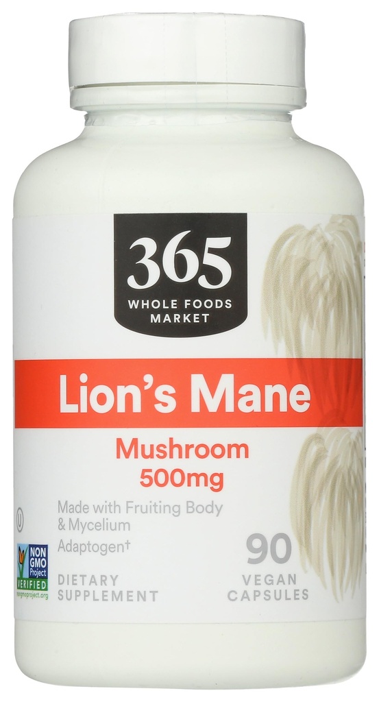 365 από το Whole Foods Market, Mane Mushroom 500mcg, Vegan, 90 Count