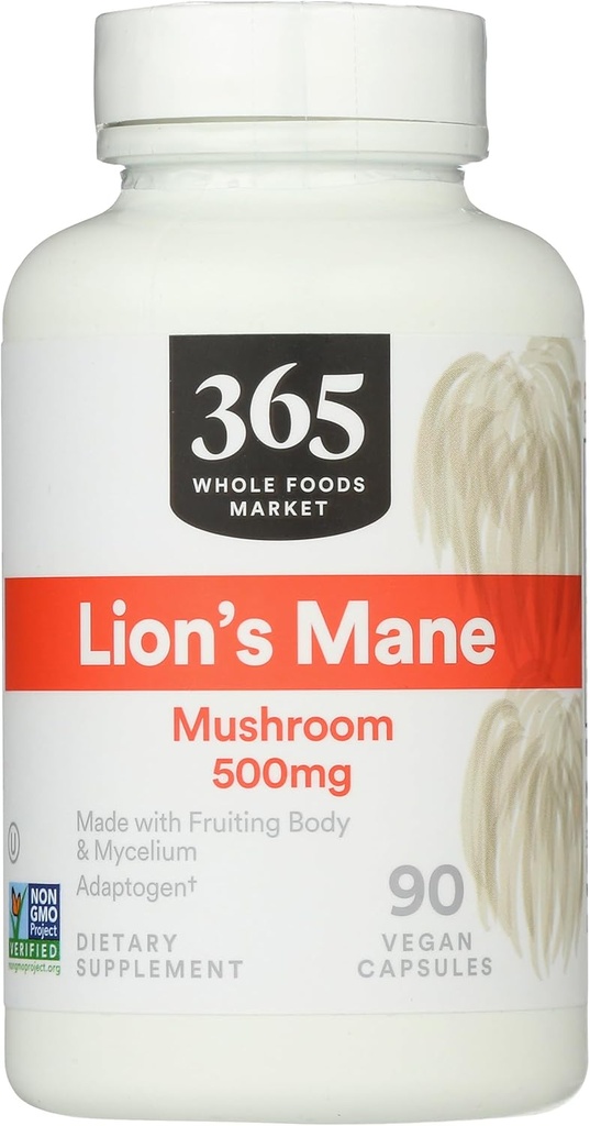 365 από το Whole Foods Market, Mane Mushroom 500mcg, Vegan, 90 Count