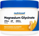 Γλυκινικό μαγνήσιο σε σκόνη (Peach Mango, 250 γραμμάρια) - Γλυκινικό μαγνήσιο (ως διγλυκινικό)