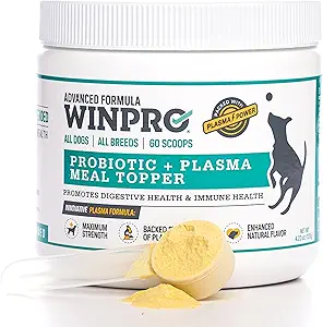 Σκύλος WINPRO Probiotic Σκόνη Γεύμα Τόπερ, Spray Αποξηραμένο πλάσμα με Πρεβιοτικά και Προβιοτικά για Digestive Υποστήριξη και Ουλές Υγεία για Σκύλους, Όλα Φυλή, Ηλικίες, και Μεγέθη, 60 Scoops, Made in USA