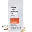 Stasis Daytime Stimulant Support Supplement for Adults with Shoden Ashwagandha, CoQ10, Saffron & L Theanine, Daily Energy & Focus Capsules, No Crash, No Jitters, No Brain Fog, Vegan, 25 Servings