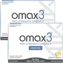 Omax3 Pro-Stength Ultra-Pure Omega-3 Fish Oil - 1000 mg - Maximum Professional Joint & Muscle Support - EPA DHA - NSF Certified - 60/per Softgel Blister (Pack of 2)