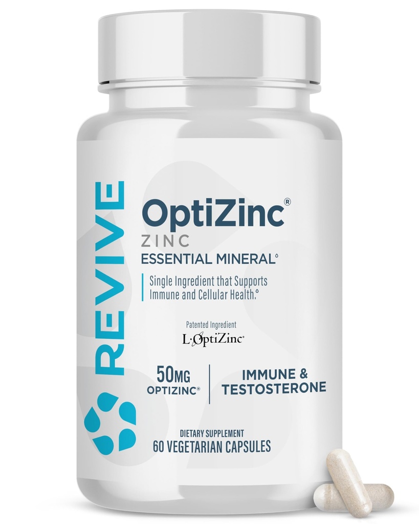 Revive MD Linc Mineral Supplement for Men & Women - Υποστηρίζει Ανοσία & Κυτταρική Υγεία με 50mg OptiZinc - Αντιοξειδωτικό & Ανοσολογική Υποστήριξη - 60 Κάψουλες