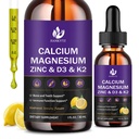 (2 Pack) Calcium Magnesium Zinc Liquid Drops for Women and Men - Bone & Teeth, Immune Support, Liquid Calcium Supplement with Magnesium Glycinate, Vitamin C D3 K2 B6, Lemon Flavor | Sugar Free