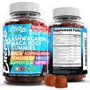 Ashwagandha Maca Root Gummies με Fenugreek Hibiscus Slippery Elm Saffron Extract & Beta Carotene 