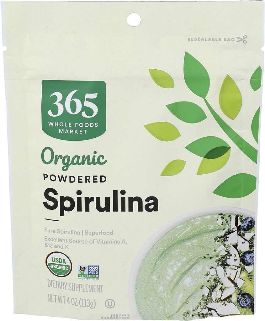 365 από το Whole Foods Market, Βιολογική Spirulina Superfood Powder, 4 ουγγιά