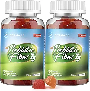 AFXMATE Fiber Supplement Gummies for Adult, 7 g Fiber Sugar Free Vegan & Gluten Free - Digestive Health, Regularity Support 120 Count