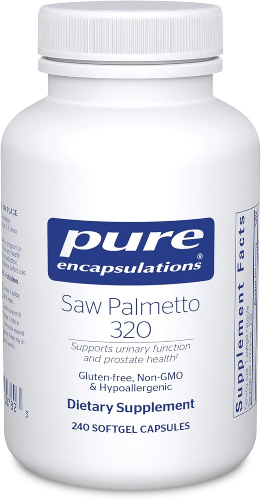 Καθαρές ενθυλακώσεις Saw Palmetto 320 - Λιπαρά οξέα & άλλα απαραίτητα θρεπτικά συστατικά για την υποστήριξη του μεταβολισμού & της λειτουργίας ούρων - με Saw Palmetto Extract - 240 κάψουλες Softgel